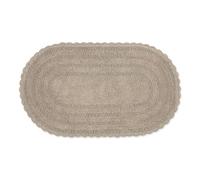 DII Crochet Collection Reversible Bath Mat, Large Oval, 21x34, Stone