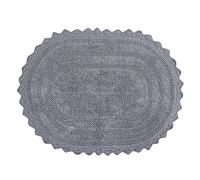 DII Crochet Collection Tapis de Bain réversible, Petit Ovale, 43,2 x 61 cm, Gris
