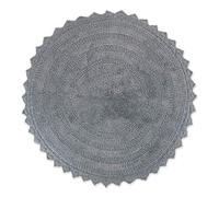 DII Crochet Collection Tapis de Bain réversible, Rond, 70 cm de diamètre, Gris