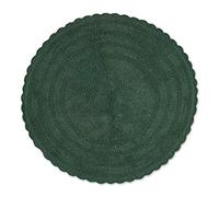 DII Crochet Collection Tapis de Bain réversible, Rond, 70 cm de diamètre, Vert foncé