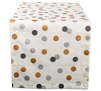 DII Décoration de Cuisine en Tissu métallique, confettis à Pois argentés et dorés, 274,3 x 35,6 cm (couineur)