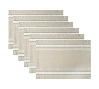 DII Dessus de Table 100% Coton Rayures françaises, Blanc, Placemat