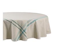 DII Dessus de Table 100% Coton Rayures françaises, Bleu Sarcelle, 70 inches Round
