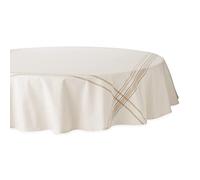 DII Dessus de Table 100% Coton Rayures françaises, Chambray White, 70 inches Round