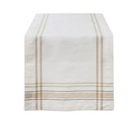 DII Dessus de Table 100% Coton Rayures françaises, Chambray White, Table Runner 14x108