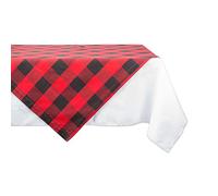 DII Dessus de Table carré en Coton de Buffle à Carreaux pour dîners ou réunions de Famille, fêtes en intérieur ou en extérieur et Usage Quotidien, Rouge et Noir, 40 x 40 cm