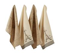 DII Ensemble de 4 torchons de table style français - 45,7 x 71,1 cm - Tour Eiffel assortie