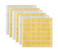 DII Ensemble de torchons à Carreaux en Coton, Jaune, 30,5 x 30,5 cm