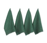 DII Ensemble de torchons à Carreaux en Coton, Vert foncé uni, 40,6 x 66 cm