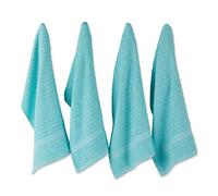 DII Ensemble de torchons gaufrés, Coton, Turquoise uni, 38,1 x 66 cm