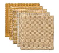 DII Everyday Kitchen Collection Lot de 5 torchons Assortis, 30,5 x 30,5 cm, doré Miel