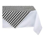 DII Harlequin Collection Dessus de Table en Coton, Noir et crème, 40 x 40 cm