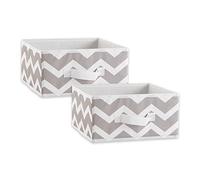 DII Lot de 2 bacs de rangement en tissu pour crèche, bureaux et maison - Pour organiser les boîtes de rangement cubiques standard (27,9 x 27,9 x 14 cm) - Chevron gris