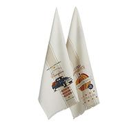DII Lot de 2 torchons en Tissu Motif Citrouille