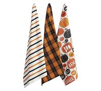 DII Lot de 3 torchons décoratifs effrayants et Amusants en Coton pour Halloween - 45,7 x 71,1 cm - Citrouille Boo