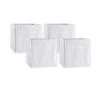 DII Lot de 4 bacs de rangement pliables en tissu non tissé, 27,9 x 27,9 x 27,9 cm, blanc