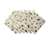 DII Lot de 6 confettis en Tissu métallique pour décoration de Cuisine, en Coton, à Pois argentés et dorés, 50,8 x 50,8 cm