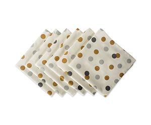 DII Lot de 6 confettis en Tissu métallique pour décoration de Cuisine, en Coton, à Pois argentés et dorés, 50,8 x 50,8 cm