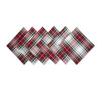 DII Lot de 6 Serviettes de Table à Manger et décoration de Cuisine, Motif Tartan écossais 50,8 x 50,8 cm, Rouge, Vert et Blanc