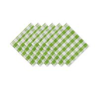 DII Lot de 6 serviettes de table - Collection à carreaux - Vert pomme