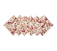 DII Lot de 6 Serviettes de Table rustiques en Forme de Feuilles d'automne - Collection Thanksgiving et Automne - 20 x 20 cm