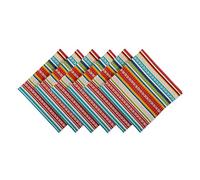 DII Lot de 6 Serviettes en Coton lavables en Machine Basiques pour Tous Les Jours 50,8 x 50,8 cm, Rayures Baja