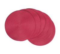 DII Lot de 6 Sets de Table Ronds tissés Classiques pour intérieur/extérieur, Usage Quotidien, dîners en Famille ou Vacances, 38,1 cm de diamètre, Rouge Tango