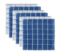 DII Lot de 6 torchons de Cuisine 100% Coton, lavables en Machine, Ultra absorbants, 30,5 x 30,5 cm, Motif Carreaux, Myrtille