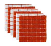 DII Lot de 6 torchons de Cuisine 100% Coton, lavables en Machine, Ultra absorbants, 30,5 x 30,5 cm, Motif Carreaux, épices