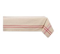 DII Nappe de Table à Manger à Rayures françaises, Style Farmhouse, 152,4 x 213,4 cm, Taupe/Rouge