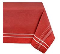 DII Nappe de Table à Manger à Rayures françaises, Style Farmhouse, en Lin, 152,4 x 264,2 cm, Chambray Rouge