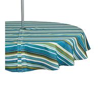 DII Nappe de Table pour intérieur/extérieur Multi-Usage, Lavable en Machine, rayée, 152,4 cm Ronde avec Fermeture éclair, imprimé Plage