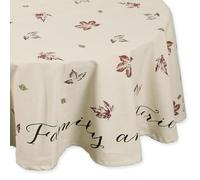 DII Nappe de Table Ronde avec Feuilles d'automne rustiques pour décoration de Table de Thanksgiving et d'automne 177,8 cm