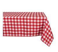 DII Nappe d'extérieur 100% Polyester, Anti-Fuite et imperméable, Lavable en Machine, 152,4 x 304,8 cm, Rouge à Carreaux pour 10 à 12 Personnes