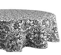 DII Nappe Ronde en Coton damassé Noir 177,8 cm