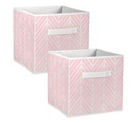 DII pliable Tissu Boîtes de rangement pour Crèches, les bureaux, les placards, décoration intérieure, Cube organiseurs et besoins de stockage de tous les jours, (L - 27,9 x 27,9 x 27,9 cm) à chevrons Menthe - Lot de 2, mauve, Taille L