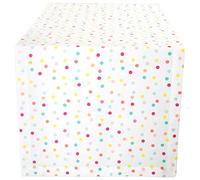 DII Réutilisable et Lavable en Machine, Coton, à Pois, Chemin de Table, 35,6 x 183 cm