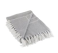 DII Rustique Farmhouse Couvre-lit en Coton rayé Mince Blanc avec Franges