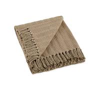 DII Rustique Farmhouse Couvre-lit en Coton texturé avec Franges pour Chaise, canapé, Pique-Nique, Camping, Plage, et Un Usage Quotidien, 127 x 152,4 cm - Tonal texturé Bleu French