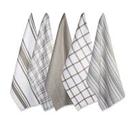 DII Tissé Assorti Ensemble de torchons de Cuisine, Coton, Marron, 18x28