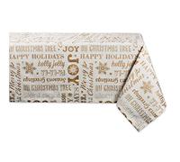DII Tissu métallique décoratif de Cuisine, Coton, Collage de Vacances doré, 213,4 x 152,4 cm (rectangulaire)