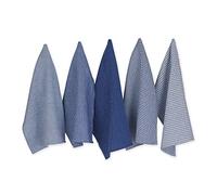 DII Torchons à Vaisselle 100% Coton - Séchage et Nettoyage Quotidiens - 30,5 x 30,5 cm - Ensemble Cadeau avec torchon à Carreaux d'été - Bleu