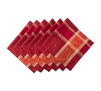 DII Traditional Harvest Lot de 6 Serviettes carrées en Coton damassé pour décoration de Table d'automne Motif Citrouille Orange brûlé 50,8 x 50,8 cm