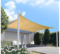 diig Voile d'ombrage carré pour terrasse, 3 x 3 m en Tissu Anti-UV - Housse de Protection pour pergola, Jardin, Aire de Jeux (Couleur Sable)
