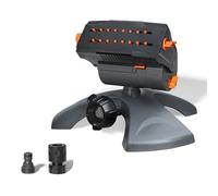 Diivoo Arroseur Oscillant 16 Buses, Arroseur de Jardin Automatique à Gazon à Grande Base avec Raccord Rapide, Largeur, Portée et Débit Réglables, Gris
