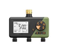 Diivoo Ordinateur d'arrosage avec 3 sorties, raccords en laiton et grand écran LCD, minuterie automatique pour jardin, pelouse