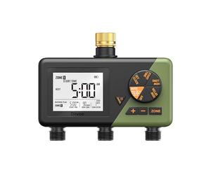Diivoo Ordinateur d'arrosage avec 3 sorties, raccords en laiton et grand écran LCD, minuterie automatique pour jardin, pelouse