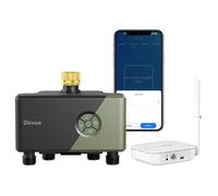 Diivoo Programmateur d'arrosage WLAN 4 Voies, Connecteur en Laiton Minuterie d'arrosage Automatique, d'irrigation pour Jardin