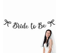 DiiWmme Bannière « Bride to Be » - Guirlande noire en papier pailleté pour enterrement de vie de jeune fille - Décoration de mariage, enterrement de vie de jeune fille, fiançailles, mariage