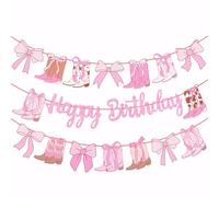 DiiWmme Guirlande Happy Birthday - Noir et doré - 5 m - Guirlande d'anniversaire - Guirlande d'anniversaire - Décoration de fête pour thé - Pour femmes et filles - Rose